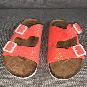 New Wonder Nation Sandals orange sparkles girls size 3